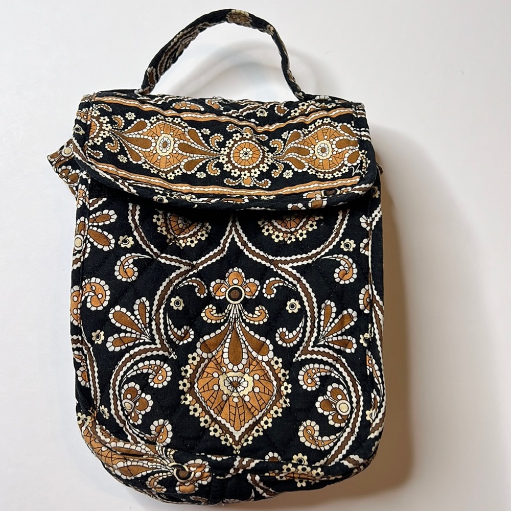 Vera Bradley Black/Brown Lunch/Cosmetics bag small